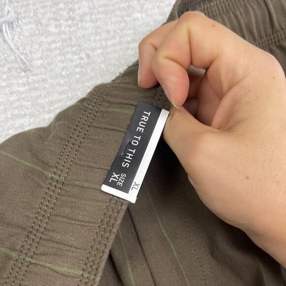 NWT Volcom Psychstone Trousers Brown / Green Lines Elastic Waist Pants Men's XL - Picture 6 of 11